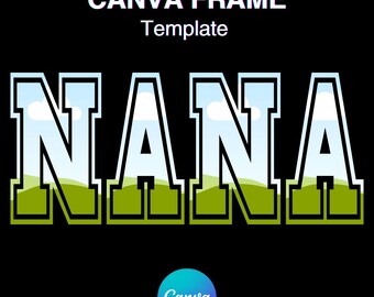 NANA Canva Frame Template, Mother's Day Mom Fill Your Own, NANA Straight Add Background, Easy Drag and Drop Download