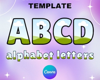 Canva Letters Frame, Canva Frame Alphabet Template, UPPERCASE and Numbers, Add Photo Letters Editable Canva Letters template_21