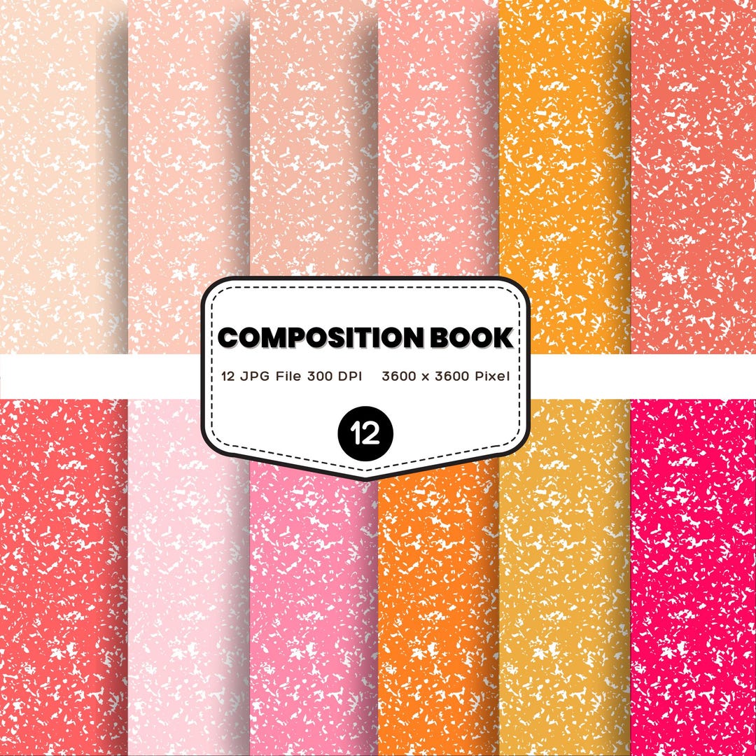 Composition Notebook Background School Kit, Back to School Digital ...