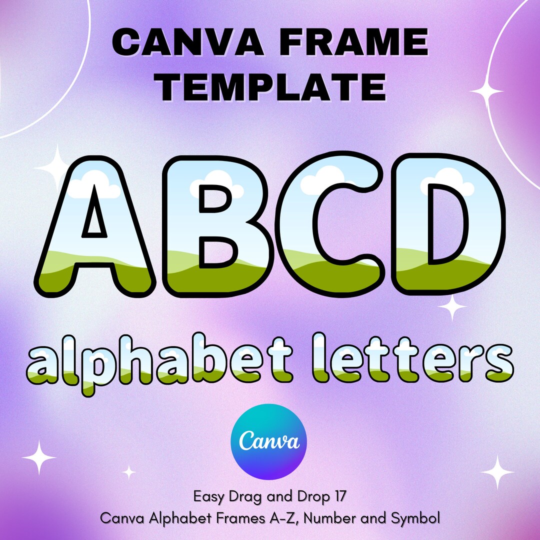 Canva Letters Frame, Canva Frame Alphabet Template, UPPERCASE and ...