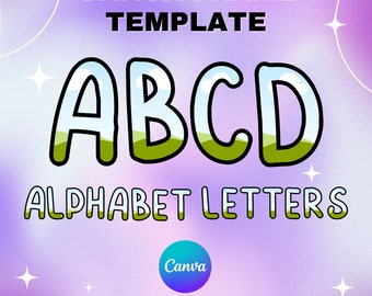 Canva Letters Frame, Canva Frame Alphabet Vorlage, GROSSBUCHSTABEN und Zahlen, Fotobuchstaben hinzufügen Bearbeitbare Canva Letters Vorlage_C117