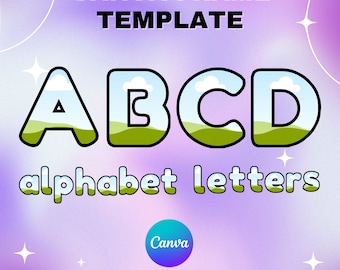 Canva Letters Frame, Canva Frame Alphabet Vorlage, GROSSBUCHSTABEN und Zahlen, Fotobuchstaben hinzufügen Bearbeitbare Canva Letters Vorlage_C118