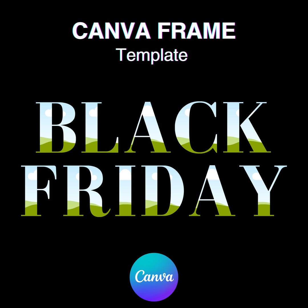 Black Friday Canva Frame Flyer Template Fill Your Own Banner Sales