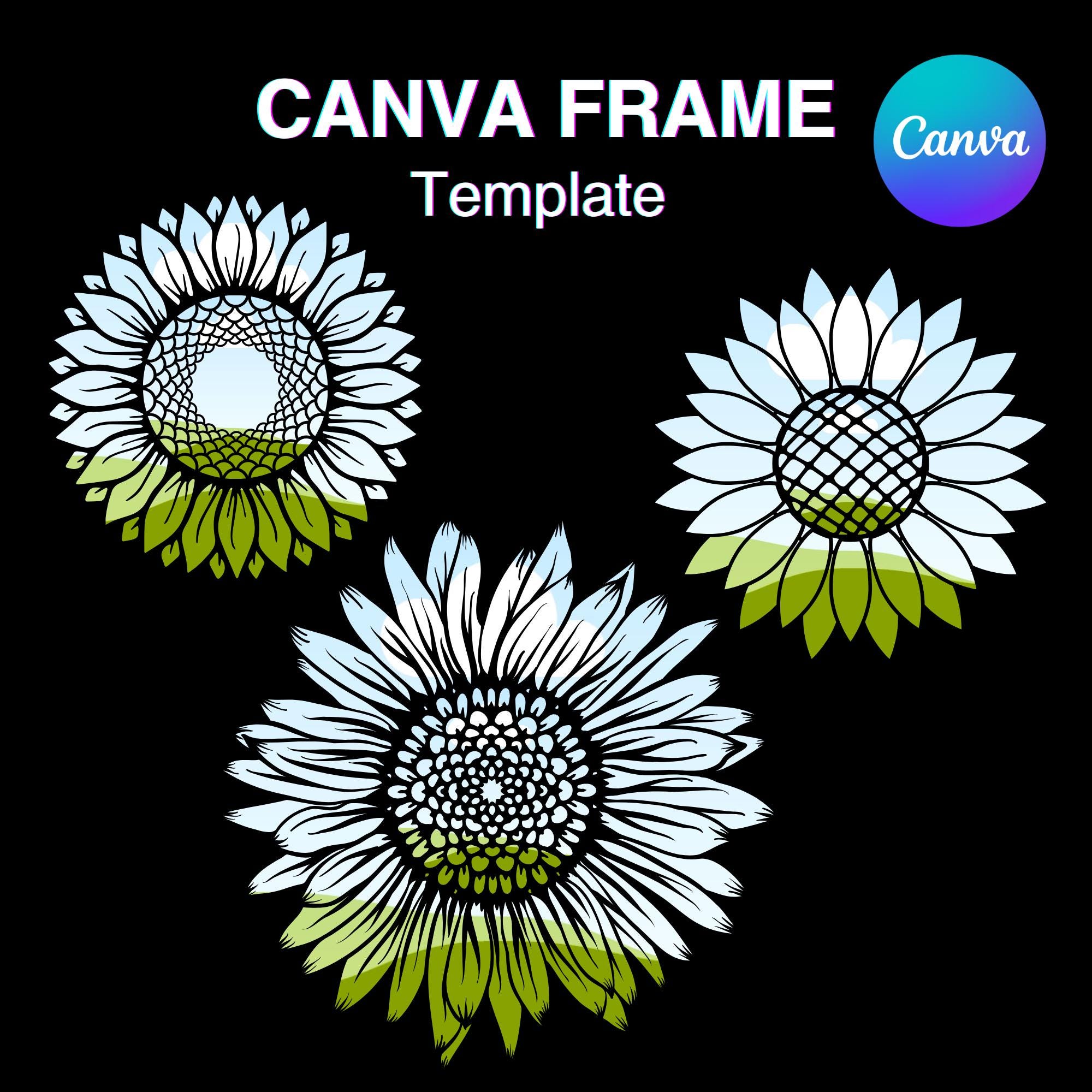 Sunflower Canva Frame Template Add Photo Frame Fill Your Own , Add ...