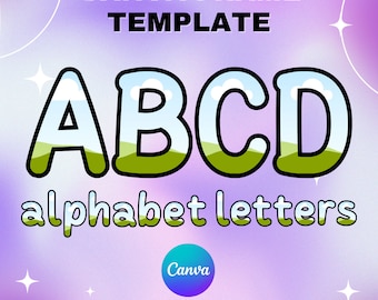 Canva Letters Frame, Canva Frame Alphabet Vorlage, GROSSBUCHSTABEN und Zahlen, Fotobuchstaben hinzufügen Bearbeitbare Canva Letters Vorlage_C116
