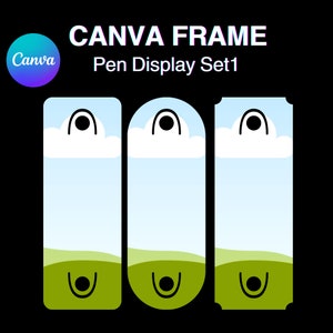 Pendisplaykaart Canva Frame-sjabloon, ontwerpaccessoires voor penverpakkingen Vul uw eigen achtergrond toe, eenvoudig slepen en neerzetten Download bewerkbaar_1