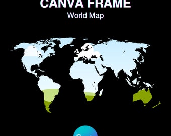 Fill Your Own World Map on Canva - Editable CANVA Frame Template - Easy ...