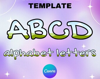 Canva Letters Frame, Canva Frame Alphabet Template, UPPERCASE and Numbers, Add Photo Letters Editable Canva Letters template_C141
