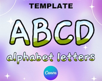 Canva Letters Frame, Canva Frame Alphabet Vorlage, GROSSBUCHSTABEN und Zahlen, Fotobuchstaben hinzufügen Bearbeitbare Canva Letters Vorlage_C119