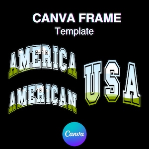 USA America Canva Frame Template, Patriotic Independence Day Fill Your Own, Add Background, Easy Drag and Drop Download