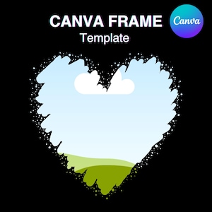 Paint Heart Canva Frame Template, Valentine&#39;s Day Shirt Design Fill Your Own, Love add Background, Easy Drag and Drop Download_4