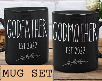 Godparents Mugs Set Godparent Coffee Mug Set Godparent Mug Set Godmother And Godfather Proposal Gifts