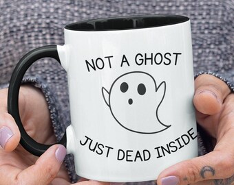 Taza de café Not A Ghost Just Dead Inside Tazas divertidas de Halloween Tazas de café lindas de Halloween