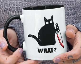 Funny Cat Mug Killer Cat Mug Murder Cat Mug Cat With Knife Cat Lover Mug