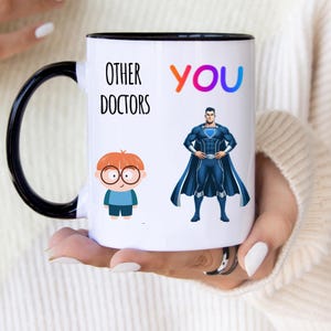 Hero Themed Coffee Mug for Superheroes, Gift for Doctors and Nurses, Cute Character Design, Fun Office Decor, Personalized Drinkware