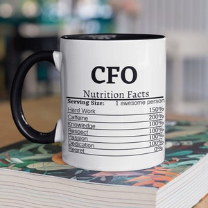 Funny CFO Nutrition Facts Mug For CFO Gift For CFO Coffee Mug Best Cfo Gift Ideas Cfo Cup Chief Executive Officer