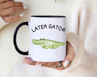 Tasse à Café "I Just Freaking Love Alligators" - 325 Ml, Céramique, Micro-ondes Et Lave-vaisselle Safe - Cadeau Humoristique