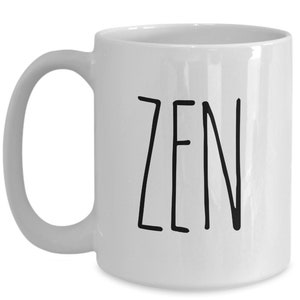 Pu&ograve; includere: Tazza da caff&egrave; in ceramica bianca con una grafica nera "ZEN".