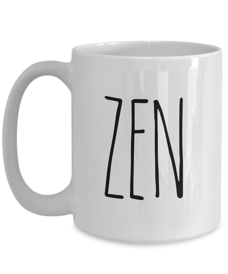 Pu&ograve; includere: Tazza da caff&egrave; in ceramica bianca con una grafica nera "ZEN".