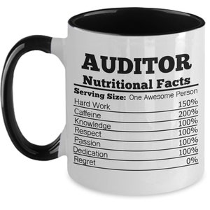 Abschlussprüfer Nährwerte Tasse für Abschlussprüfer Geschenke für Abschlussprüfer Kaffeetasse Abschlussprüfer Geschenk für Abschlussprüfer Geburtstag Abschlussprüfer Weihnachten