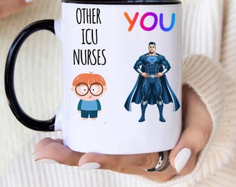 Cadeau tasse à café super-héros infirmières pour les travailleurs des soins intensifs, tasse en céramique amusante, humour d'infirmière, cadeau de remerciement, cadeau unique pour les héros de la santé