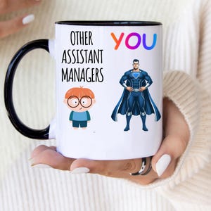 Assistant Manager Appreciation Mug Office Gag Gift, Fun Coffee Cup with Humor, Unique Desk Decor