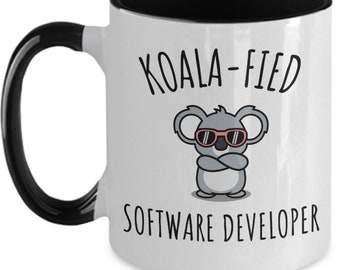 Koalafied Software Developer Mug Cadeaux de développeur de logiciels pour les cadeaux de remise des diplômes de développeur de logiciels Nouvelle tasse à café de développeur de logiciels