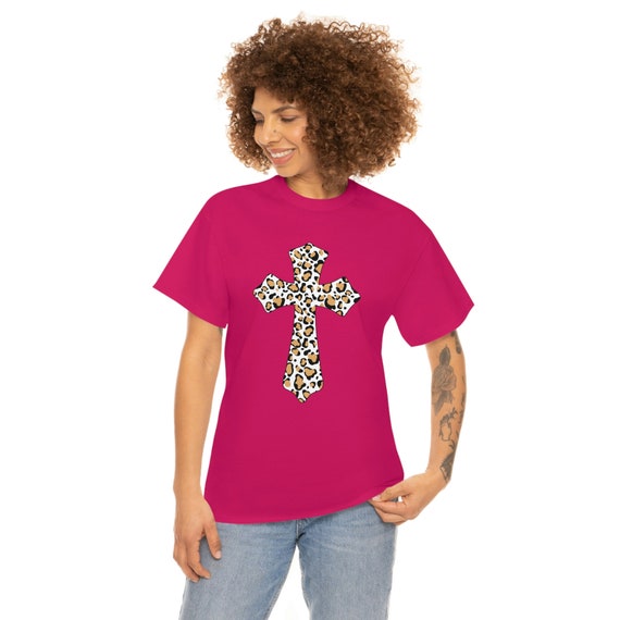 Leopard Print Cross T-shirt Faith Shirt Christian Shirts Gifts For Her Gifts For Him Christian Gifts