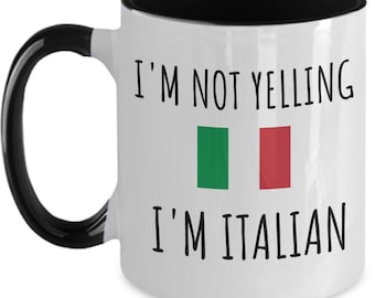 Ik schreeuw niet dat ik Italiaanse mok ben Grappige Italiaanse koffiemok Italiaanse cadeaus voor haar Italiaanse cadeaus voor hem Italiaanse verjaardagscadeaus Italië Geschenken