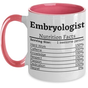 Embryologist Nutrition Facts Mug Embryologist Gift for Embryologist ...