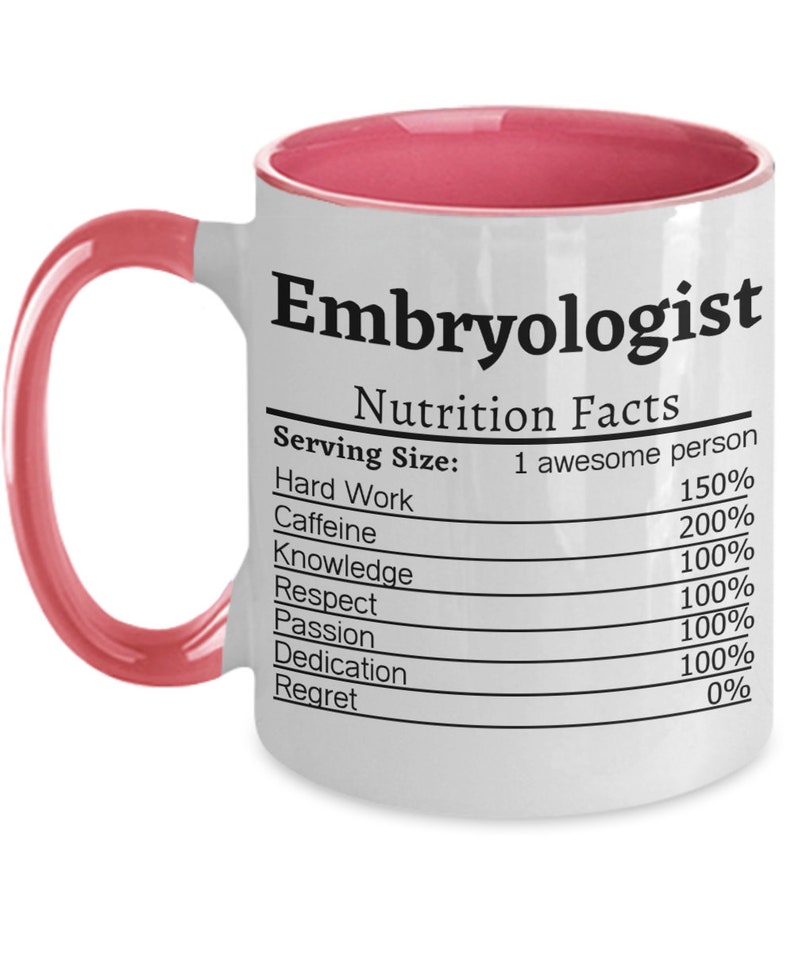 Embryologist Nutrition Facts Mug Embryologist Gift for Embryologist ...