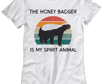 O texugo de mel é meu espírito animal camiseta feminina presentes de texugo de mel engraçado camisa de texugo de mel camiseta de texugo de mel camisa feminina