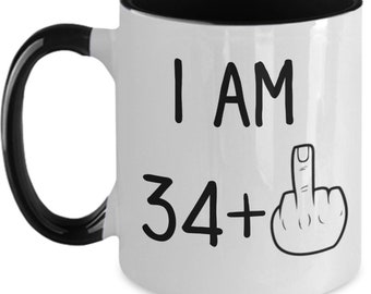 Funny 35th Birthday Mug 35th Birthday Gift For 35th Birthday Coffee Mug Middle Finger Mug