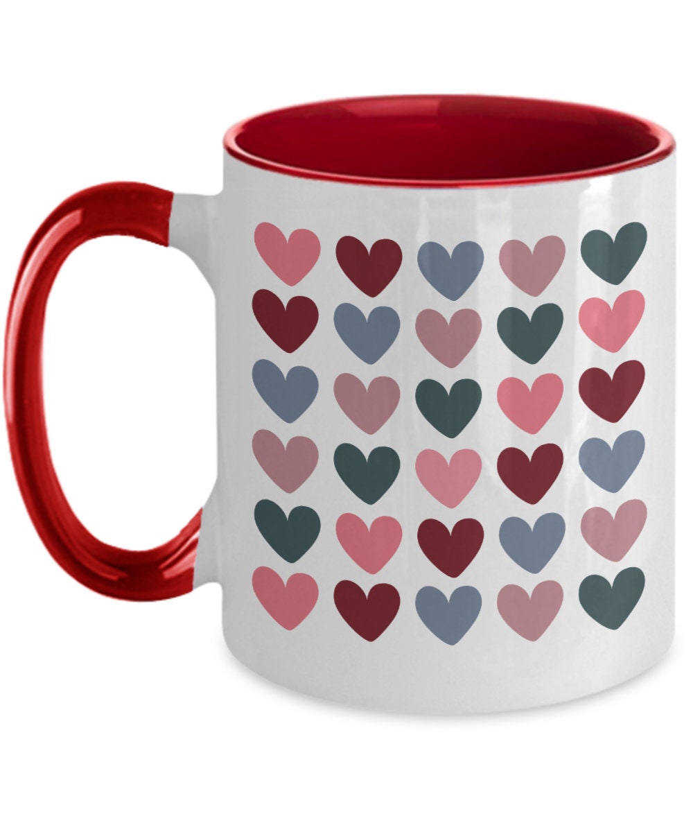 Taza linda del corazón Taza de café del día de San Valentín Taza del corazón  Regalos lindos para ella - Etsy México, image size:1000x1200