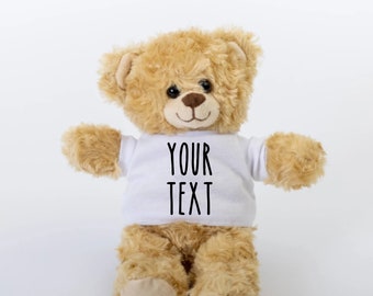Personalized Teddy Bear Custom Teddy Bear Add Your Text Or Photo Birthday Bear Mother's Day Bear Child Birthday Gifts