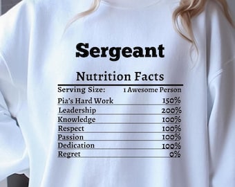 Sudadera para sargentos. Regalo ideal para sargentos. Prenda cómoda para militares y agentes del orden. Idea de regalo unisex.