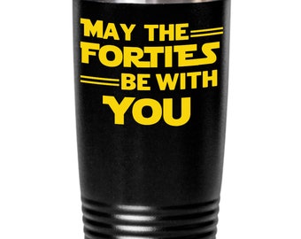 Beker van May The Forties Be With You | Grappig 40e verjaardagscadeau | Sci-Fi Lover koffiekopje | Verjaardagscadeau 1986 | Mok 40 worden