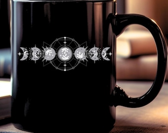 Moon Phases Mug Boho Moon Mugs Moon Gifts Celestial Cup Lunar Mug Astrology Mugs Astronomy Cup
