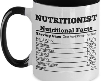 Mug nutritionniste, Cadeaux nutritionniste, Mug à café nutritionniste, Mug valeur nutritive, Cadeaux de Noël nutritionniste, Mug personnalisé