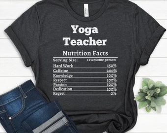 Yoga Teacher Gift Nutrition Shirt, Personalized Gift for Best Yoga Teacher, Appreciation T-shirt, Customized Yoga Instructor Gift