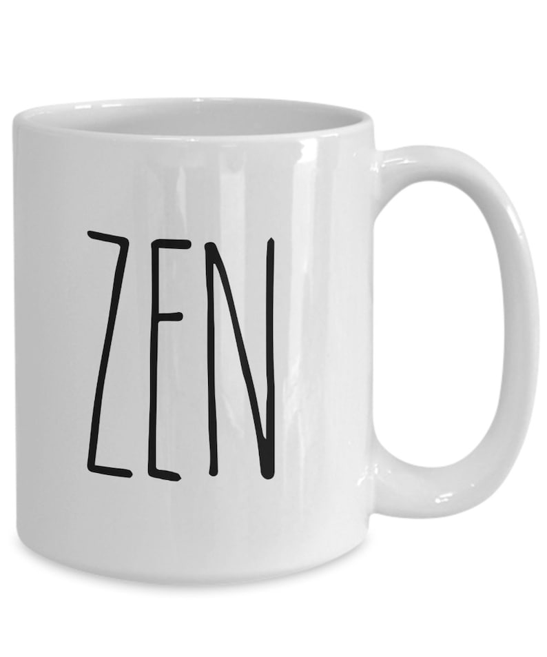 Pu&ograve; includere: Tazza da caff&egrave; in ceramica bianca con una grafica nera "ZEN".