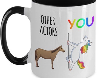 Taza de actor divertido para regalo de actor para regalo de actor taza de unicornio mejor reconocimiento de actor taza de actor taza de café de actor