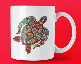 Turtle mug coffee tea cup sea turtle tortoise mug