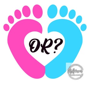 Gender Reveal Footprints Design: Pink & Blue (Digital Download)