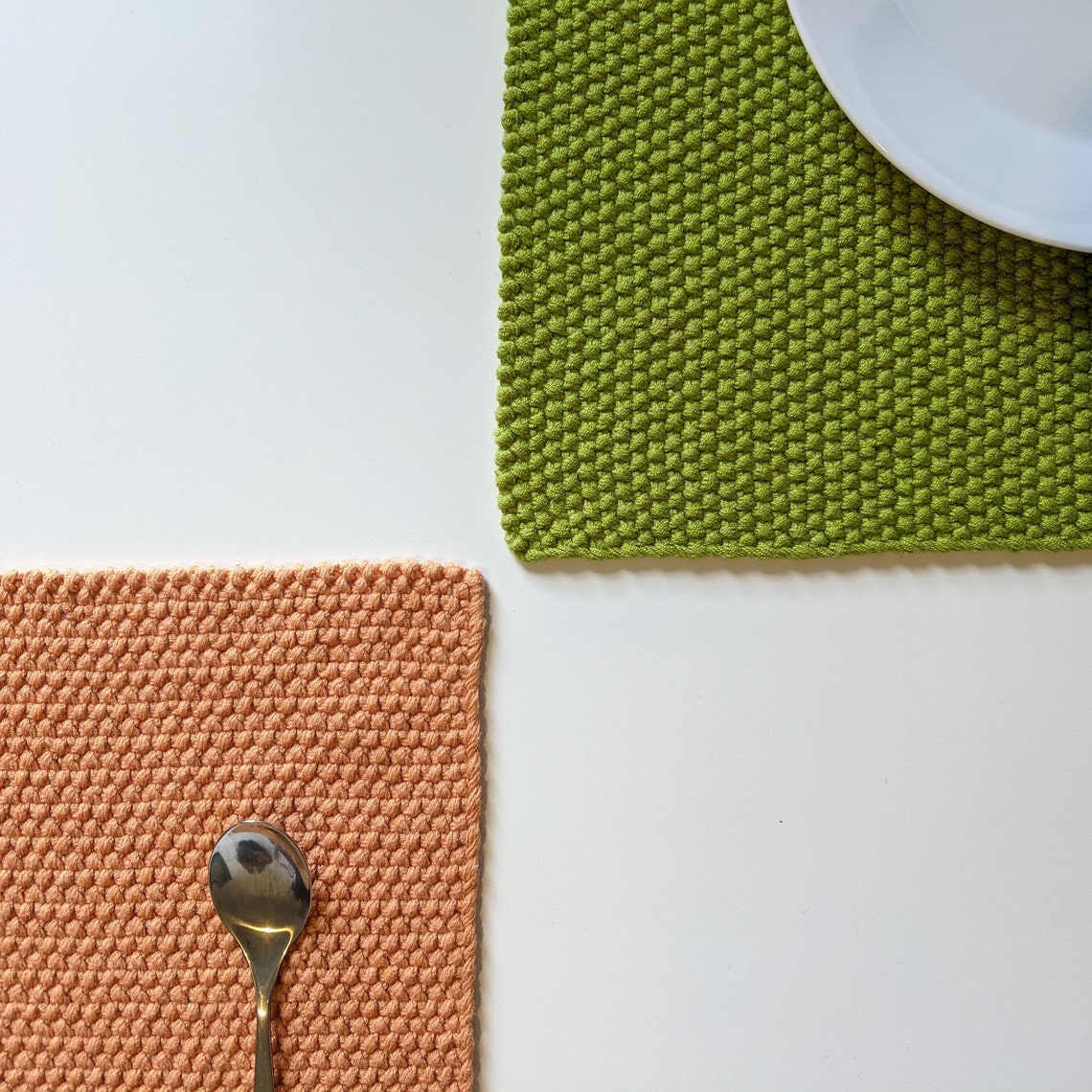 Knitted Placemat Pattern for Beginners Etsy