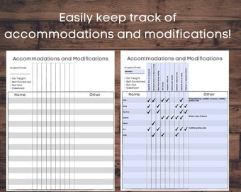 Accommodation/modification Tracker fillable - Etsy UK