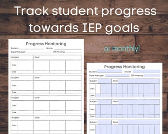 Progress Monitoring Tracker (Fillable)