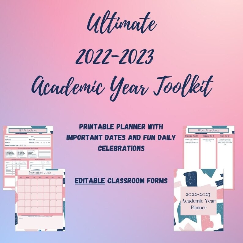 Ultimate 2022-2023 Teacher Toolkit printable Planner Fillable Classroom 