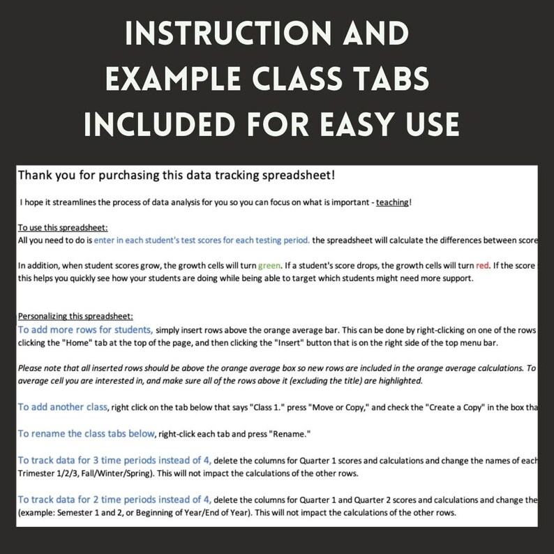 Automated Class Data Tracker - Etsy