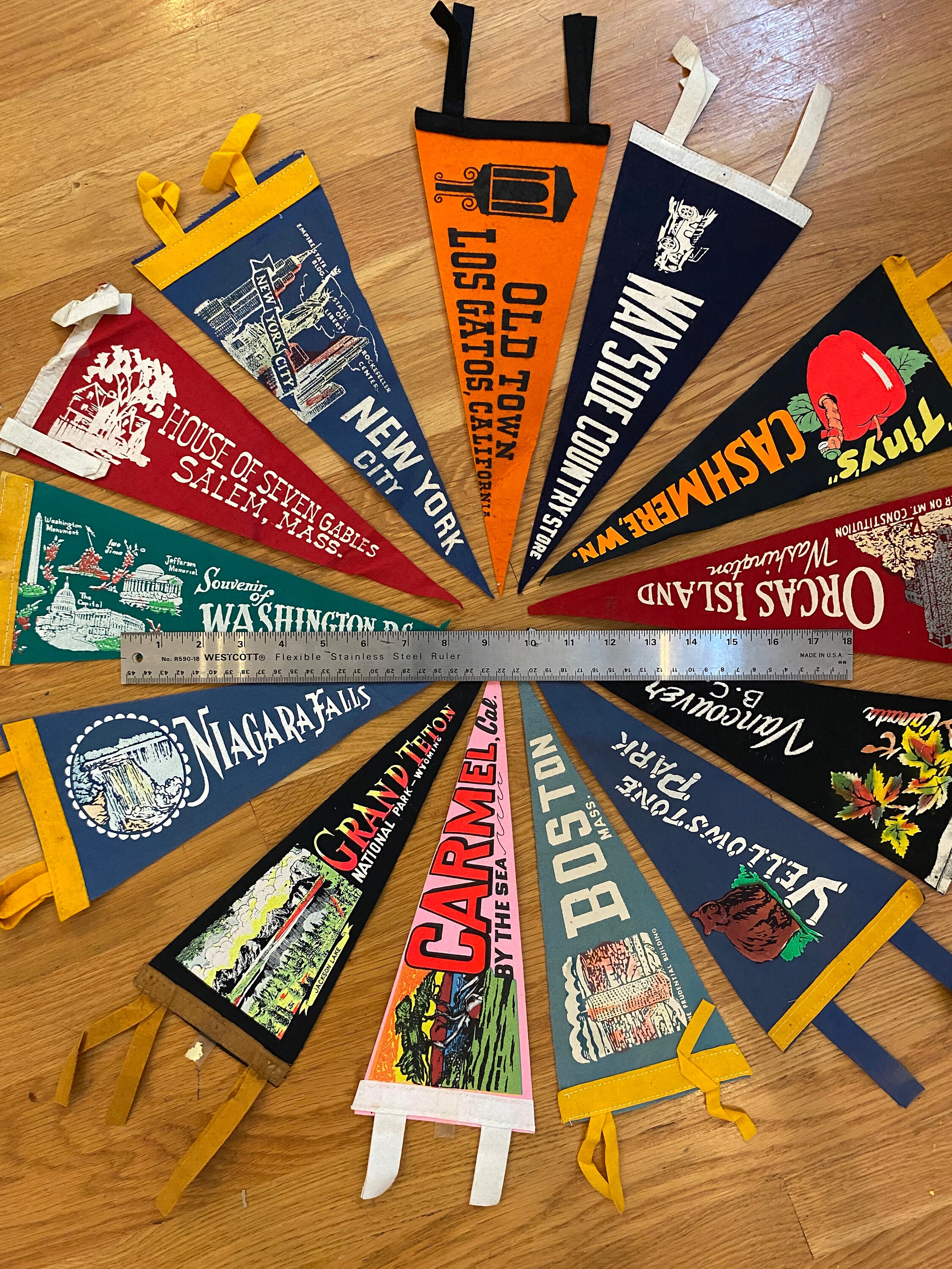 Various Vintage Souvenir Pennants Etsy
